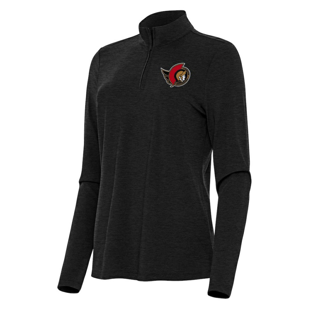 Ottawa Senators Antigua Women's Bright Quarter-Zip Top - Heather Black - NHL 202258068
