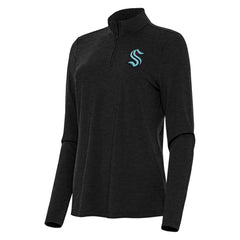 Seattle Kraken Antigua Women's Bright Quarter-Zip Top - Heather Black - NHL 202258078