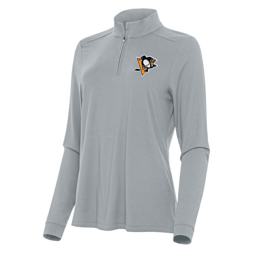 Pittsburgh Penguins Antigua Women's Intent Quarter-Zip Top - Gray - NHL 202258179
