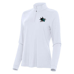 San Jose Sharks Antigua Women's Intent Quarter-Zip Top - White - NHL 202258180