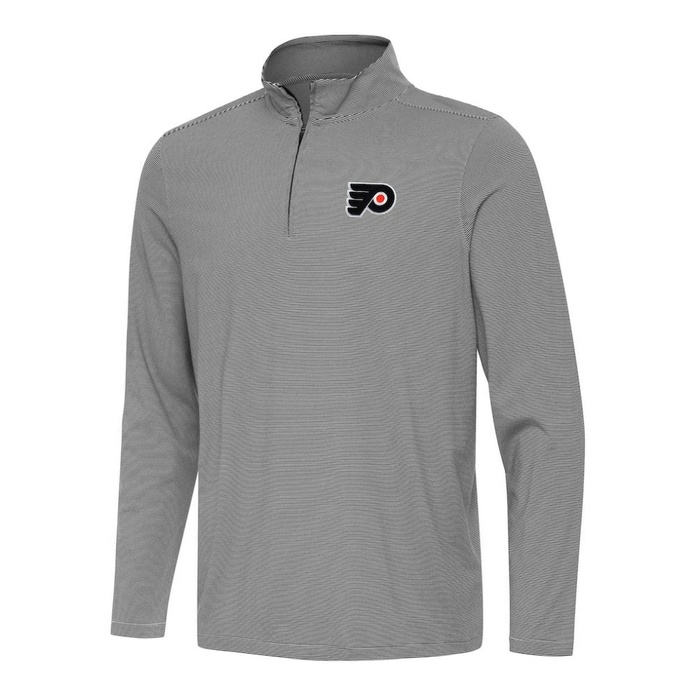 Philadelphia Flyers Antigua Twine Quarter-Zip Top - Black - NHL 202258257