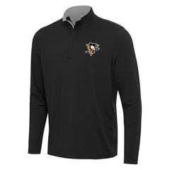 Pittsburgh Penguins Antigua Content Quarter-Zip Pullover Top - Black/Gray - NHL 202258289