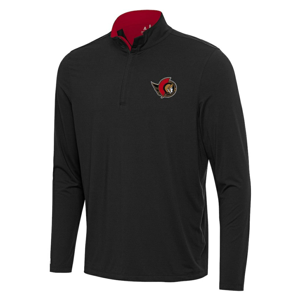 Ottawa Senators Antigua Content Quarter-Zip Pullover Top - Black/Red - NHL 202258291