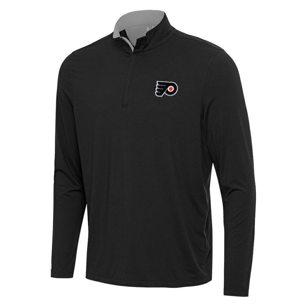 Philadelphia Flyers Antigua Content Quarter-Zip Pullover Top - Black/Gray - NHL 202258292
