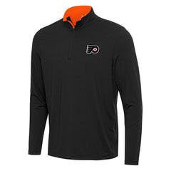 Philadelphia Flyers Antigua Content Quarter-Zip Pullover Top - Black/Orange - NHL 202258293