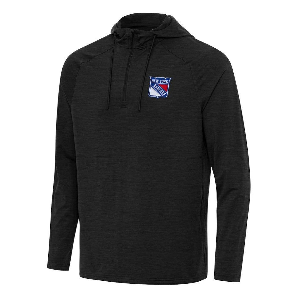 New York Rangers Antigua Spikes Quarter-Zip Hoodie - Heather Black - NHL 202258401