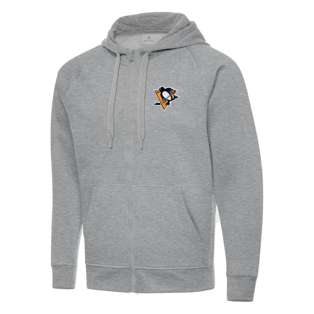 Pittsburgh Penguins Antigua Big & Tall Victory Full-Zip Hoodie - Heather Gray - NHL 202258476