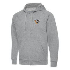Pittsburgh Penguins Antigua Big & Tall Victory Full-Zip Hoodie - Heather Gray - NHL 202258476