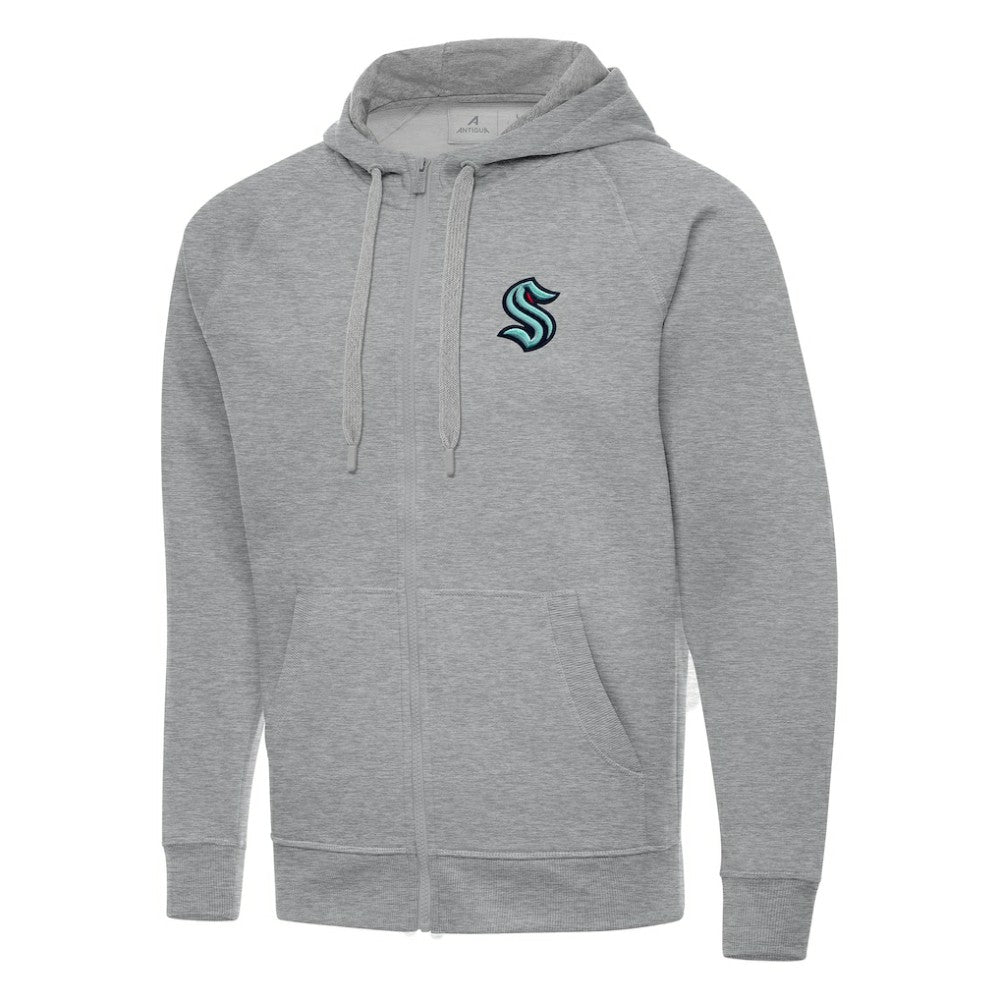 Seattle Kraken Antigua Big & Tall Victory Full-Zip Hoodie - Heather Gray - NHL 202258488