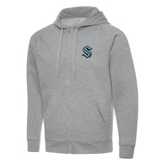 Seattle Kraken Antigua Big & Tall Victory Full-Zip Hoodie - Heather Gray - NHL 202258488