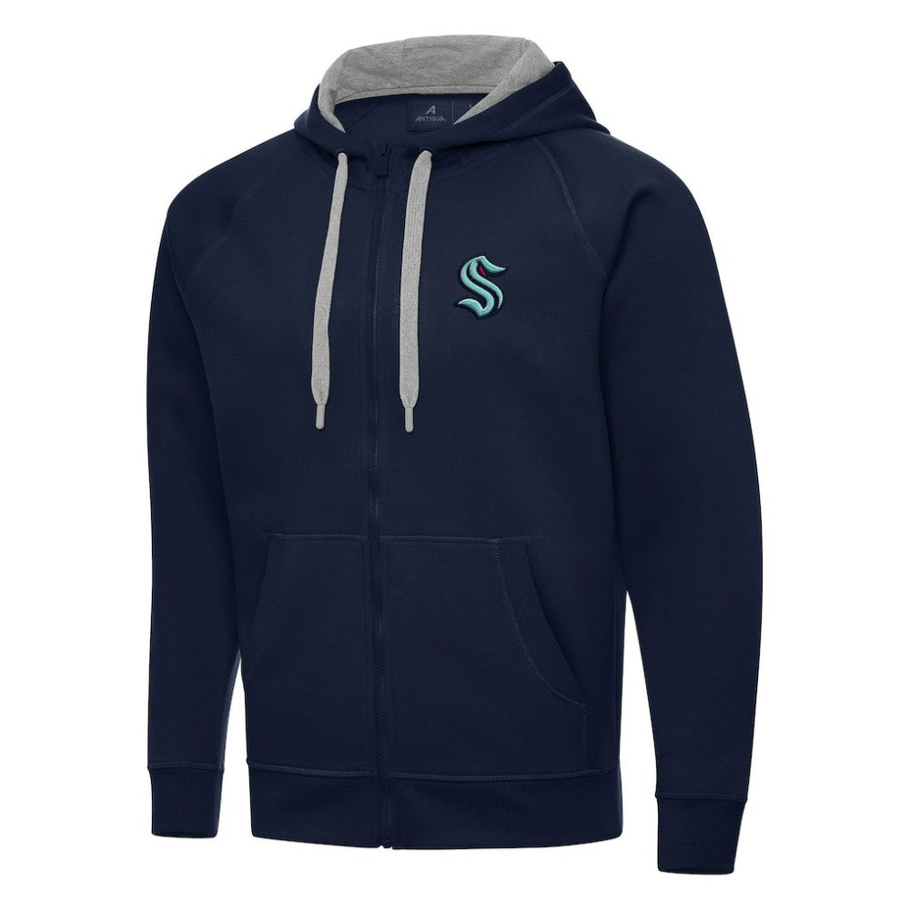 Seattle Kraken Antigua Big & Tall Victory Full-Zip Hoodie - Navy - NHL 202258490