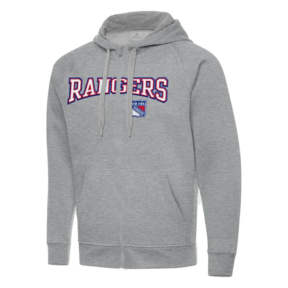 New York Rangers Antigua Big & Tall Victory Full-Zip Hoodie - Heather Gray - NHL 202258596
