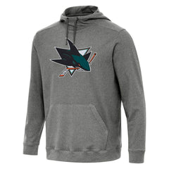 San Jose Sharks Antigua Cloud Pullover Hoodie - Heather Black - NHL 202258645