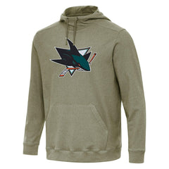 San Jose Sharks Antigua Cloud Pullover Hoodie - Olive - NHL 202258646