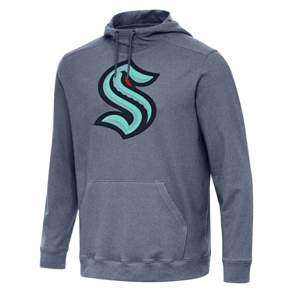 Seattle Kraken Antigua Cloud Pullover Hoodie - Heather Navy - NHL 202258648
