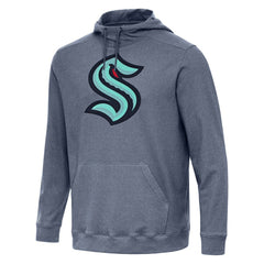 Seattle Kraken Antigua Cloud Pullover Hoodie - Heather Navy - NHL 202258648
