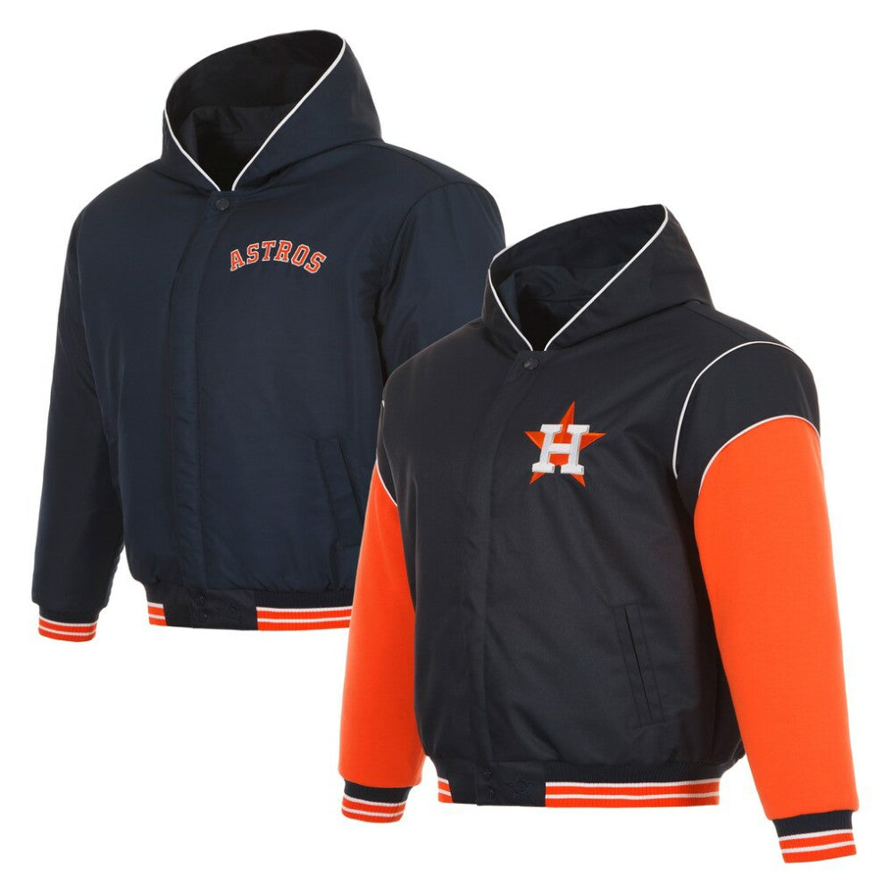 Houston Astros JH Design Youth Reversible Fleece Full-Snap Hoodie Jacket - Black - MLB Online