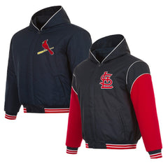 St. Louis Cardinals JH Design Youth Reversible Fleece Full-Snap Hoodie Jacket - Black - MLB Sale