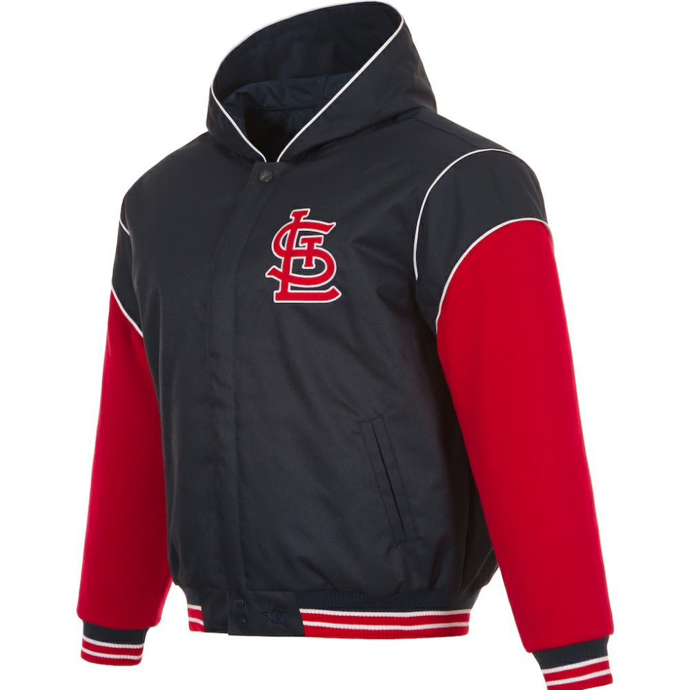 St. Louis Cardinals JH Design Youth Reversible Fleece Full-Snap Hoodie Jacket - Black - MLB Sale
