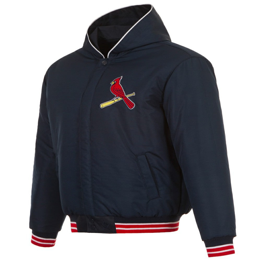 St. Louis Cardinals JH Design Youth Reversible Fleece Full-Snap Hoodie Jacket - Black - MLB Sale