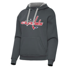 Washington Capitals Antigua Women's Victory Pullover Hoodie - Charcoal - NHL 202258866