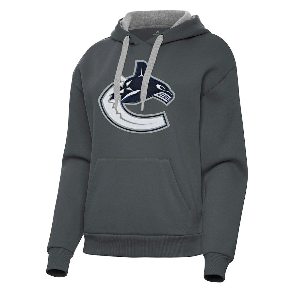 Vancouver Canucks Antigua Women's Victory Pullover Hoodie - Charcoal - NHL 202258873