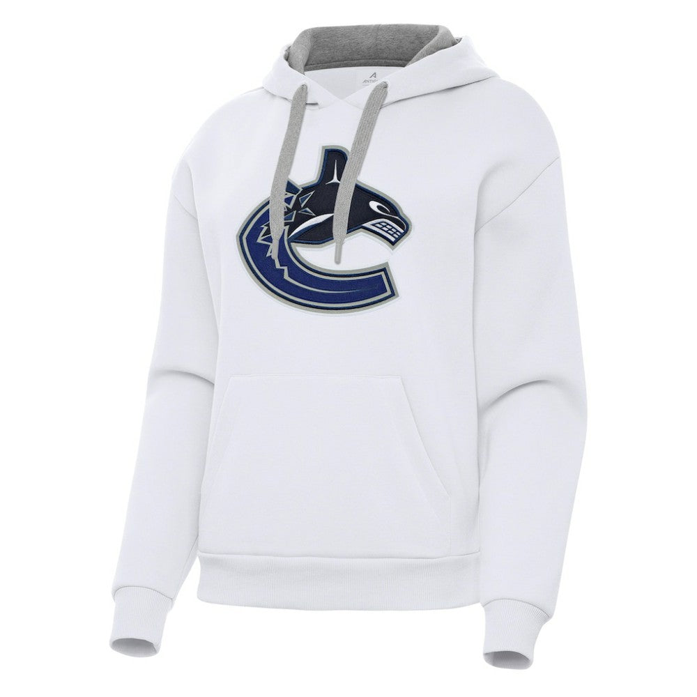 Vancouver Canucks Antigua Women's Victory Pullover Hoodie - White - NHL 202258874