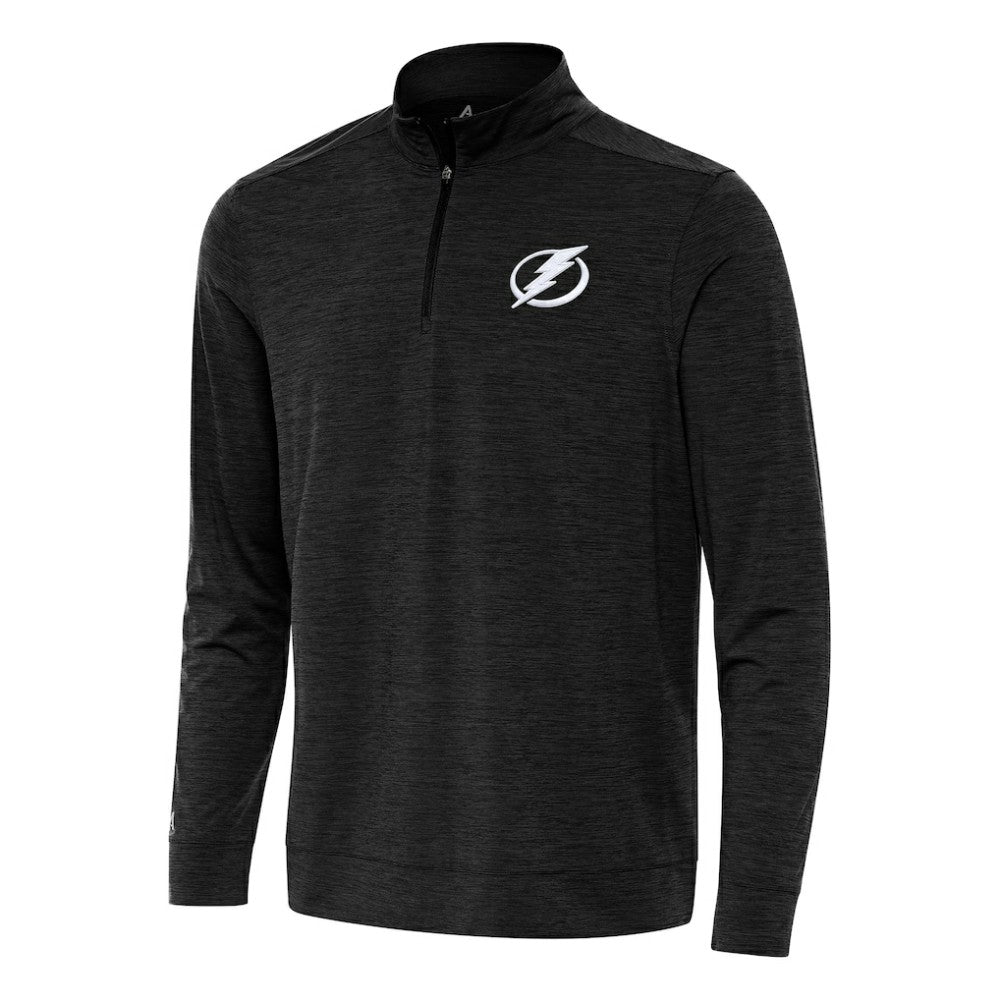 Tampa Bay Lightning Antigua Bright Quarter-Zip Top - Heather Black - NHL 202259090