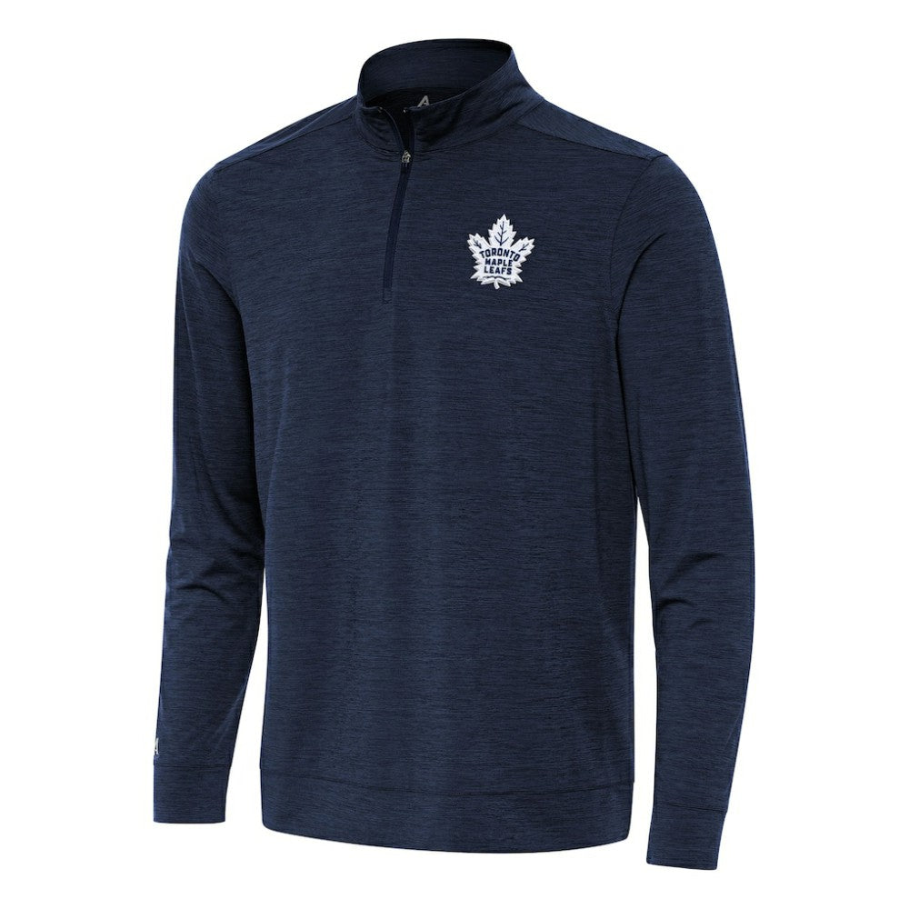 Toronto Maple Leafs Antigua Bright Quarter-Zip Top - Heather Navy - NHL 202259093