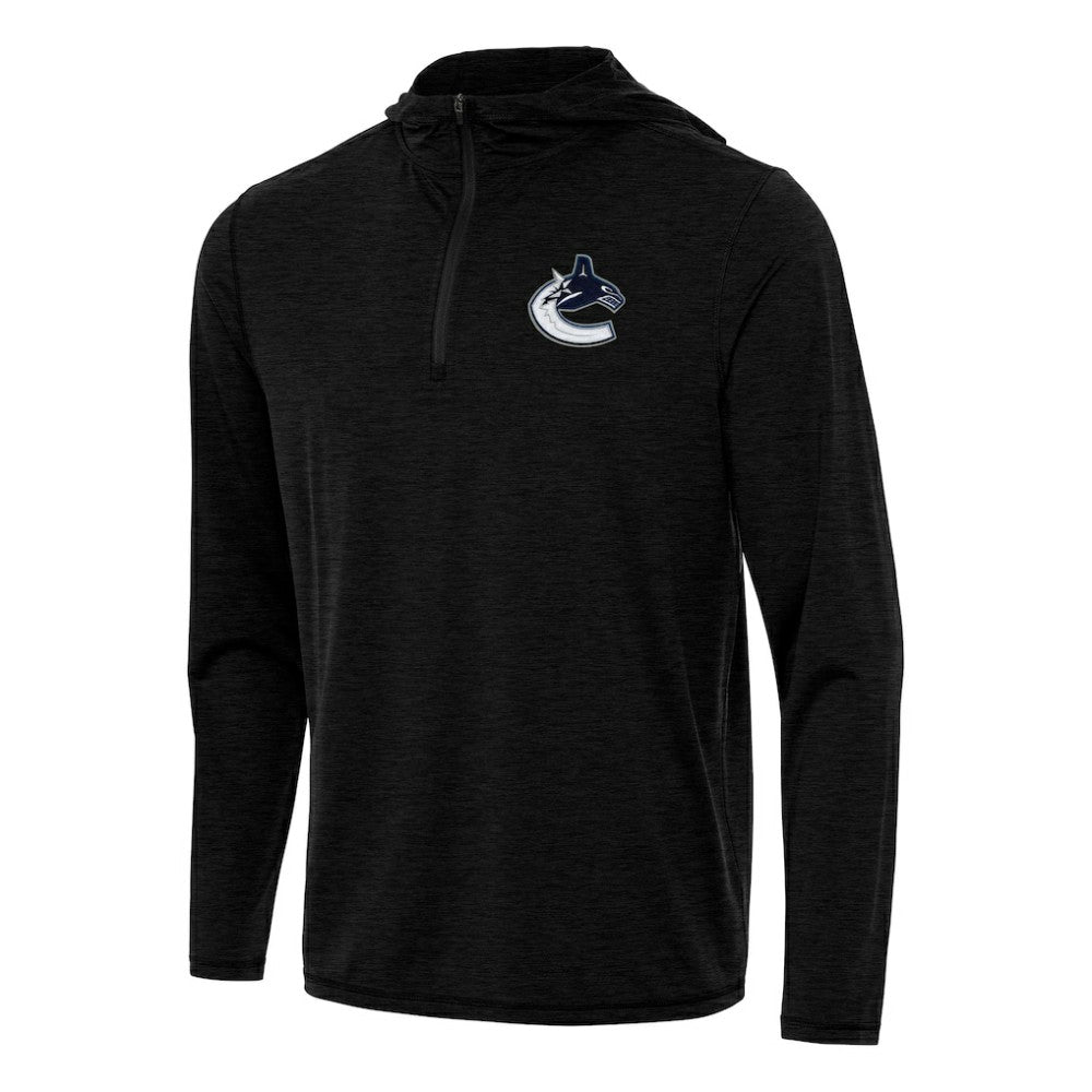 Vancouver Canucks Antigua Tidy Quarter-Zip Hoodie - Heather Black - NHL 202259108