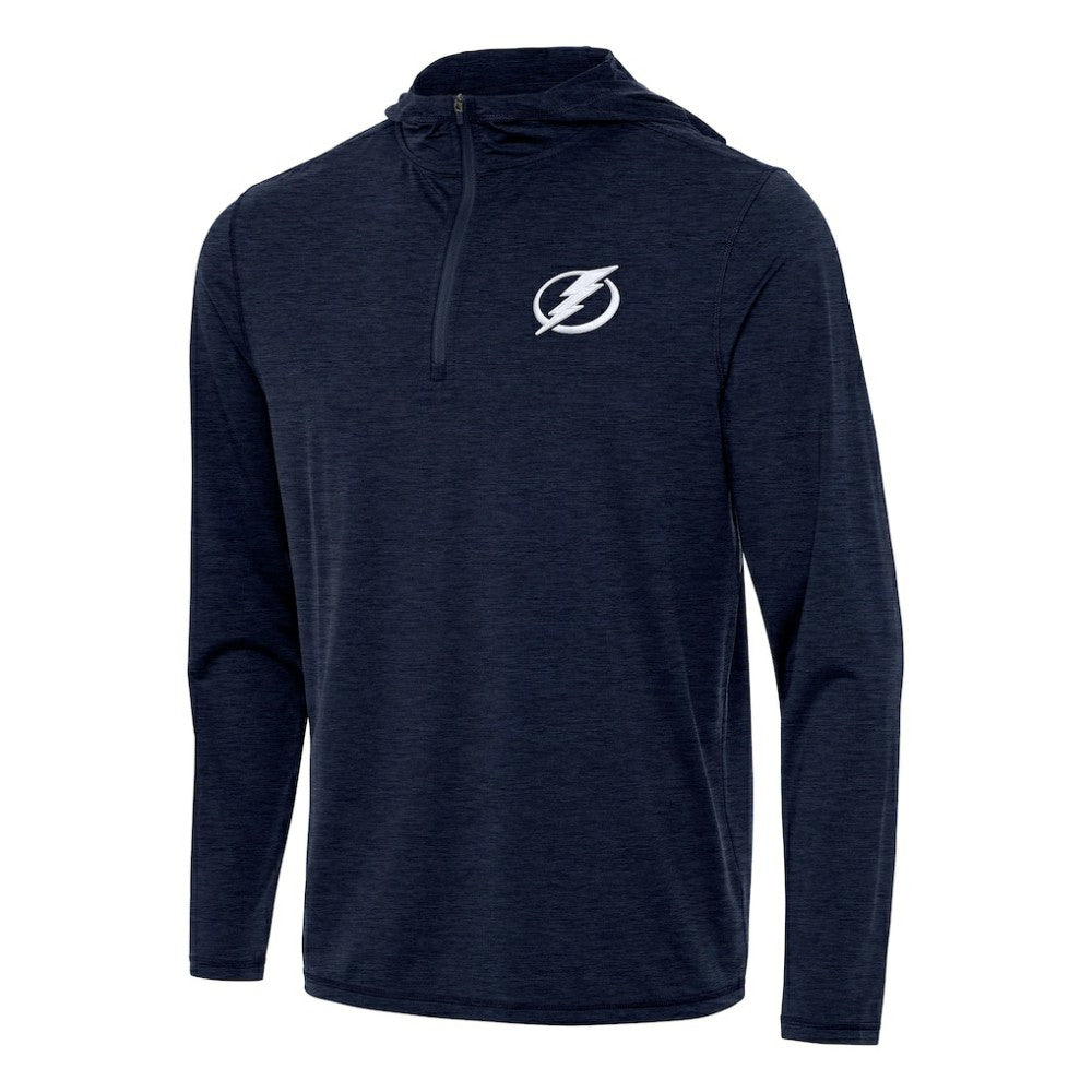 Tampa Bay Lightning Antigua Tidy Quarter-Zip Hoodie - Heather Navy - NHL 202259118