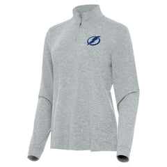 Tampa Bay Lightning Antigua Women's Mentor Quarter-Zip Mock Long Sleeve Top - Heather Gray - NHL 202259178