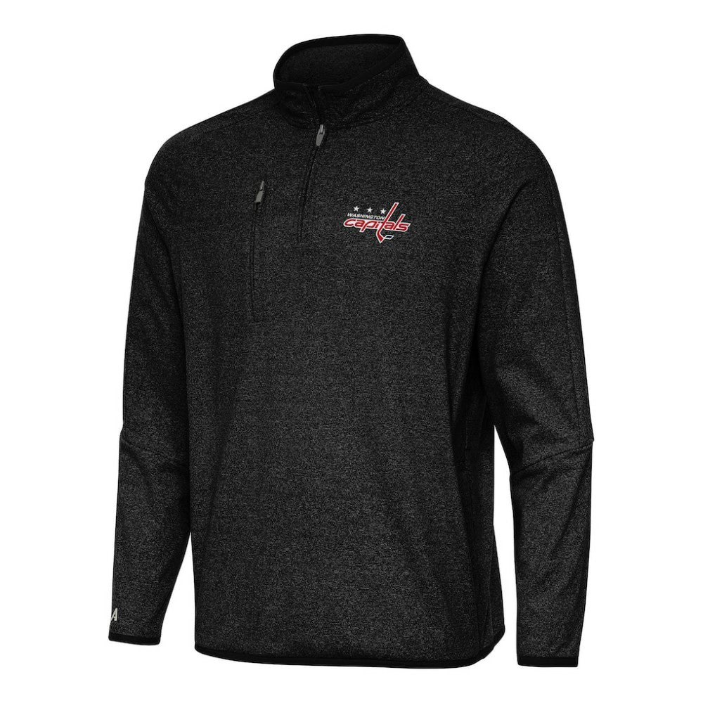 Washington Capitals Antigua Certain Quarter-Zip Tri-Blend Sweatshirt - Heather Black - NHL 202259441
