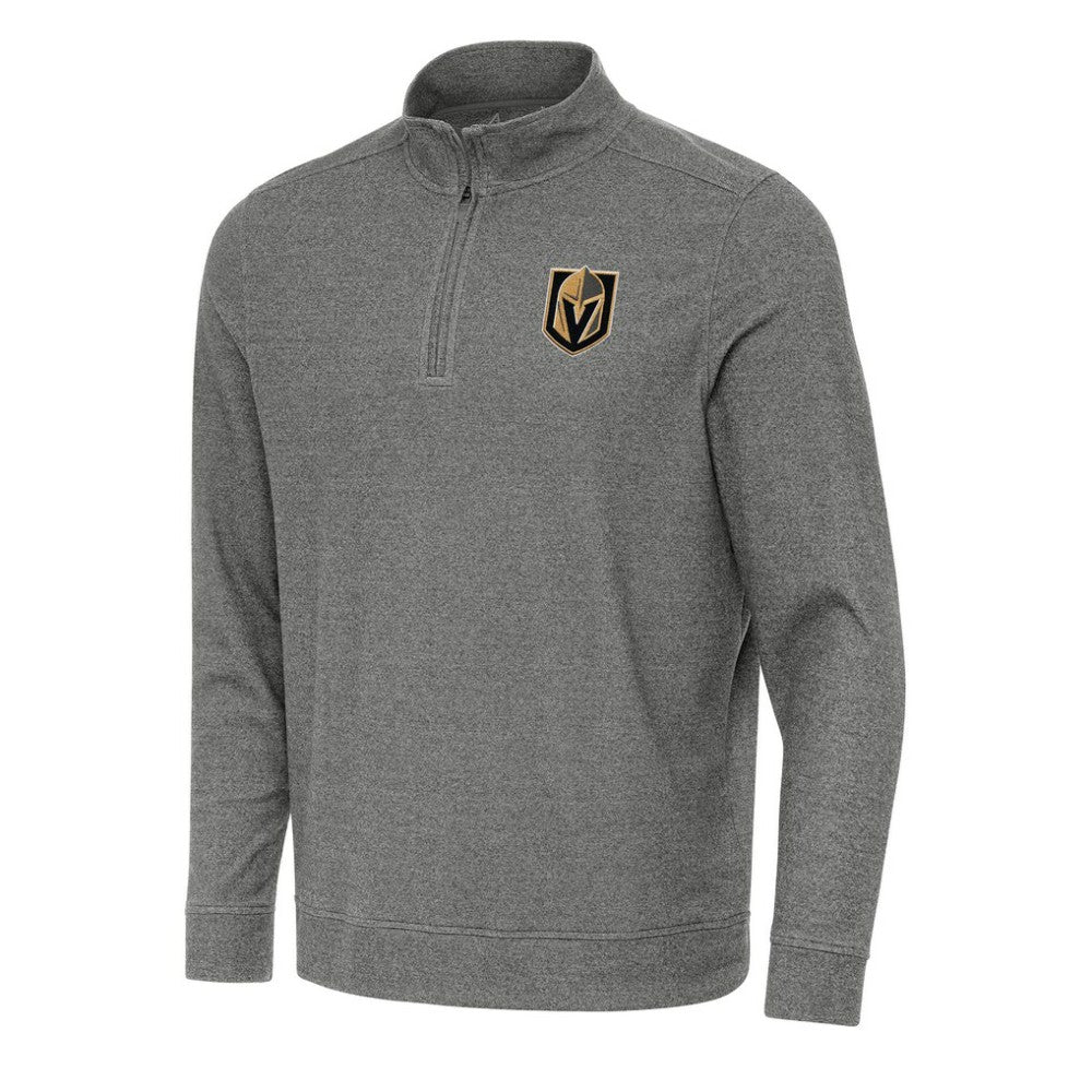 Vegas Golden Knights Antigua Subtle Quarter-Zip Sweatshirt - Heather Black - NHL 202259449