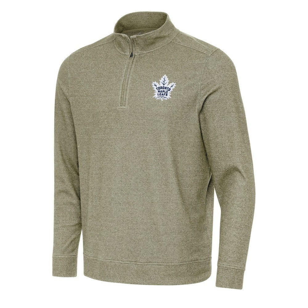 Toronto Maple Leafs Antigua Subtle Quarter-Zip Sweatshirt - Olive - NHL 202259466