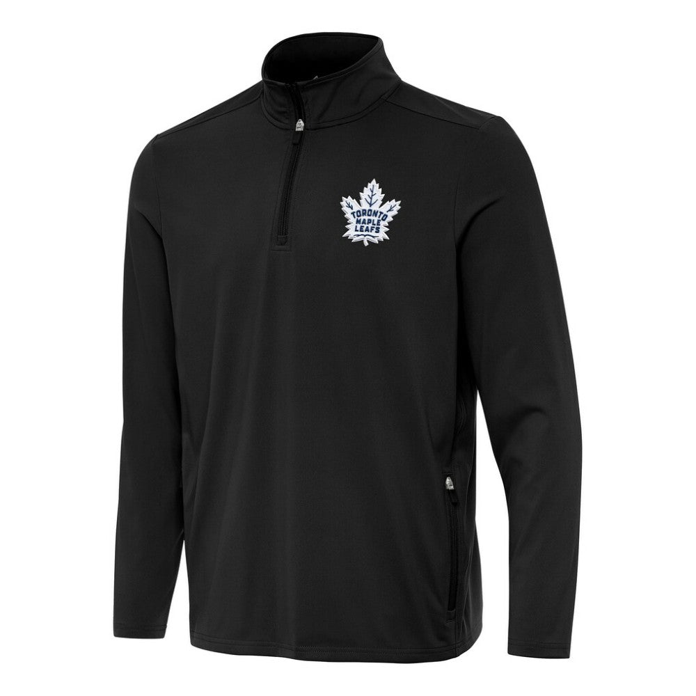 Toronto Maple Leafs Antigua Perilous Quarter-Zip Sweatshirt - Black - NHL 202259478