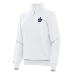 Toronto Maple Leafs Antigua Women's Victory Quarter-Zip Sweatshirt - White - NHL 202259543