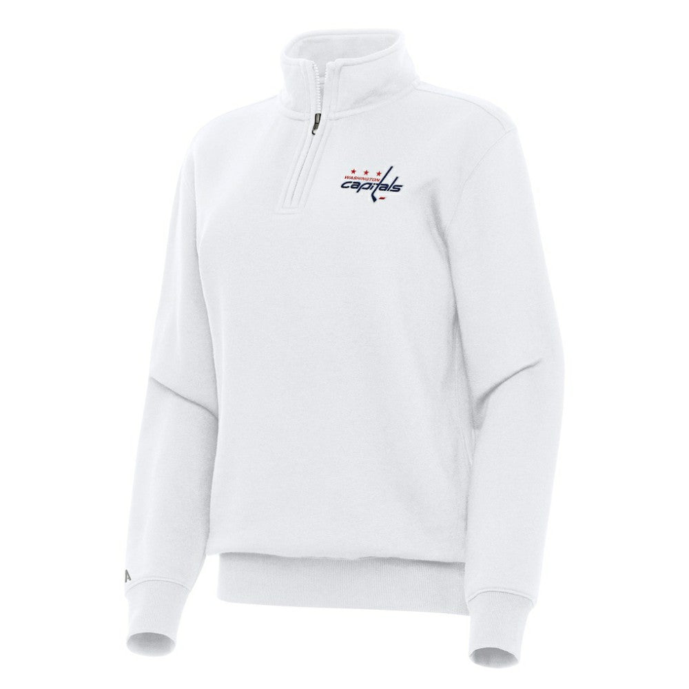 Washington Capitals Antigua Women's Victory Quarter-Zip Sweatshirt - White - NHL 202259548