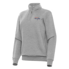 Washington Capitals Antigua Women's Victory Quarter-Zip Sweatshirt - Heather Gray - NHL 202259555