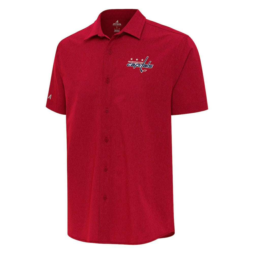 Washington Capitals Antigua Activate Woven Short Sleeve Button-Up Shirt - Red - NHL 202259588