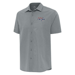 Washington Capitals Antigua Activate Woven Short Sleeve Button-Up Shirt - Gray - NHL 202259589