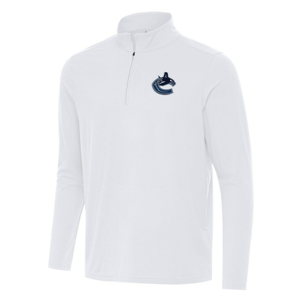 Vancouver Canucks Antigua Intent Quarter-Zip Top - White - NHL 202259859