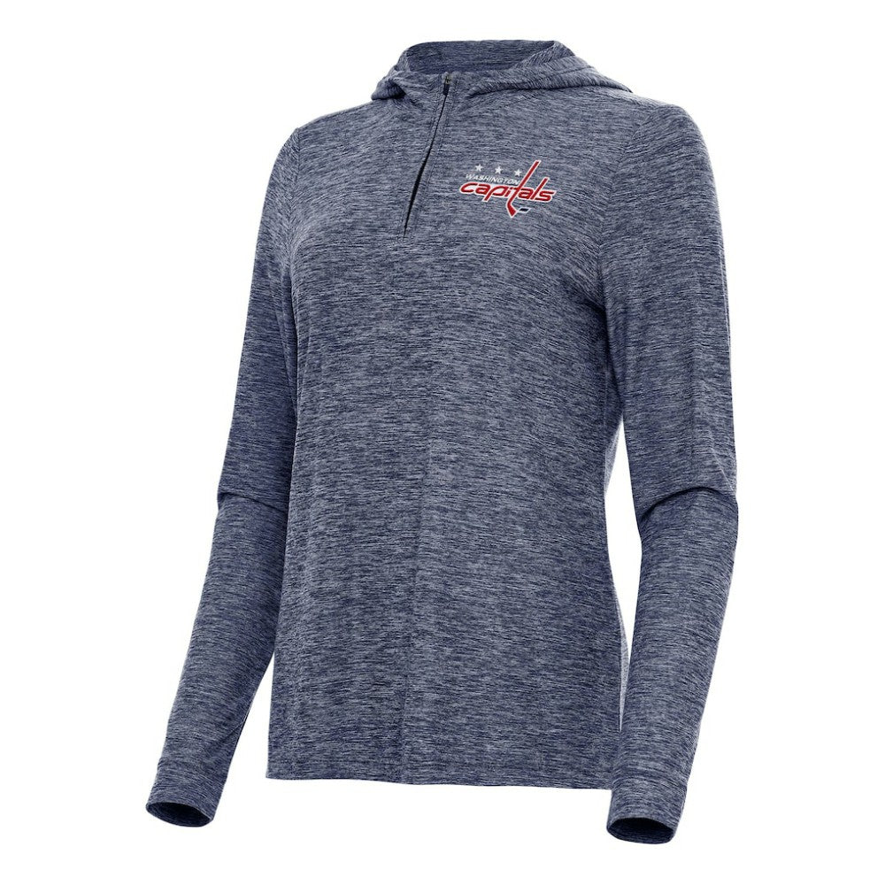 Washington Capitals Antigua Women's Daybreak Quarter-Zip Hoodie - Heather Navy - NHL 202259992