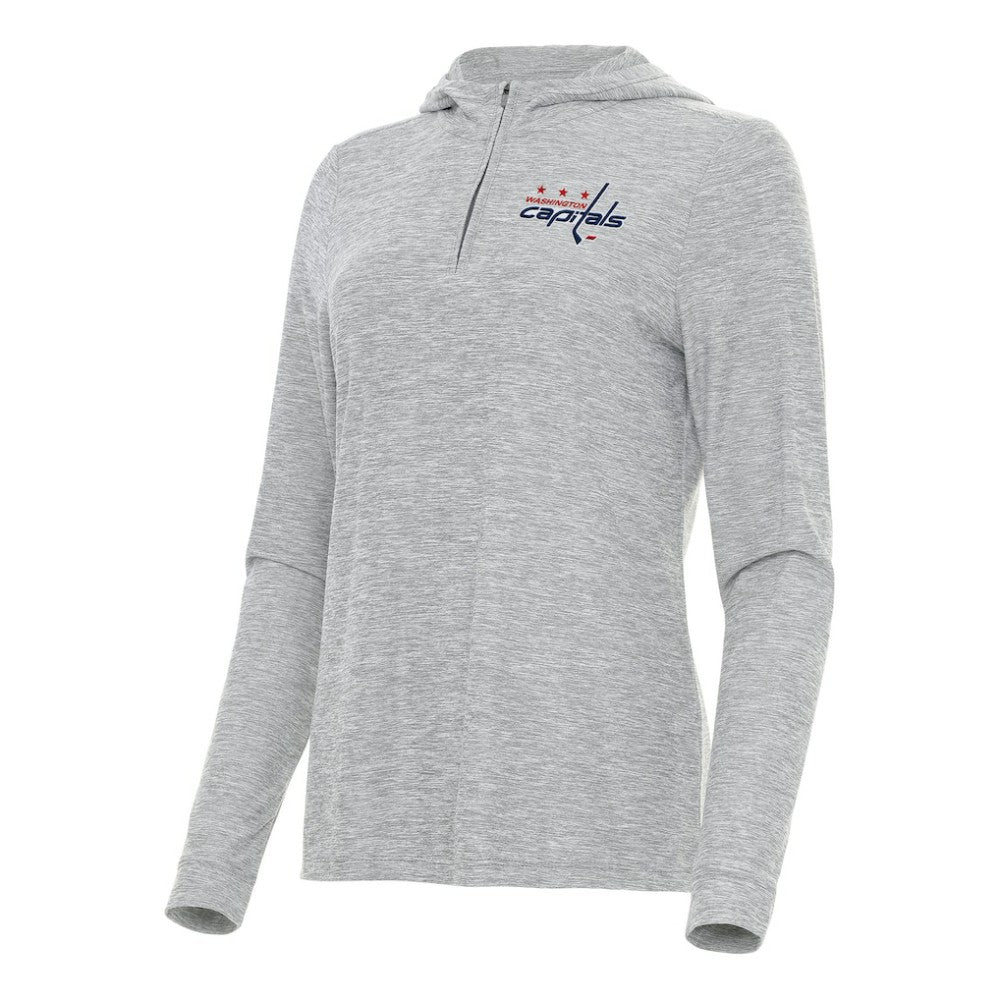 Washington Capitals Antigua Women's Daybreak Quarter-Zip Hoodie - Heather Gray - NHL 202259998