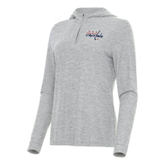Washington Capitals Antigua Women's Daybreak Quarter-Zip Hoodie - Heather Gray - NHL 202259998