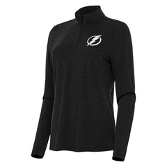 Tampa Bay Lightning Antigua Women's Bright Quarter-Zip Top - Heather Black - NHL 202260017
