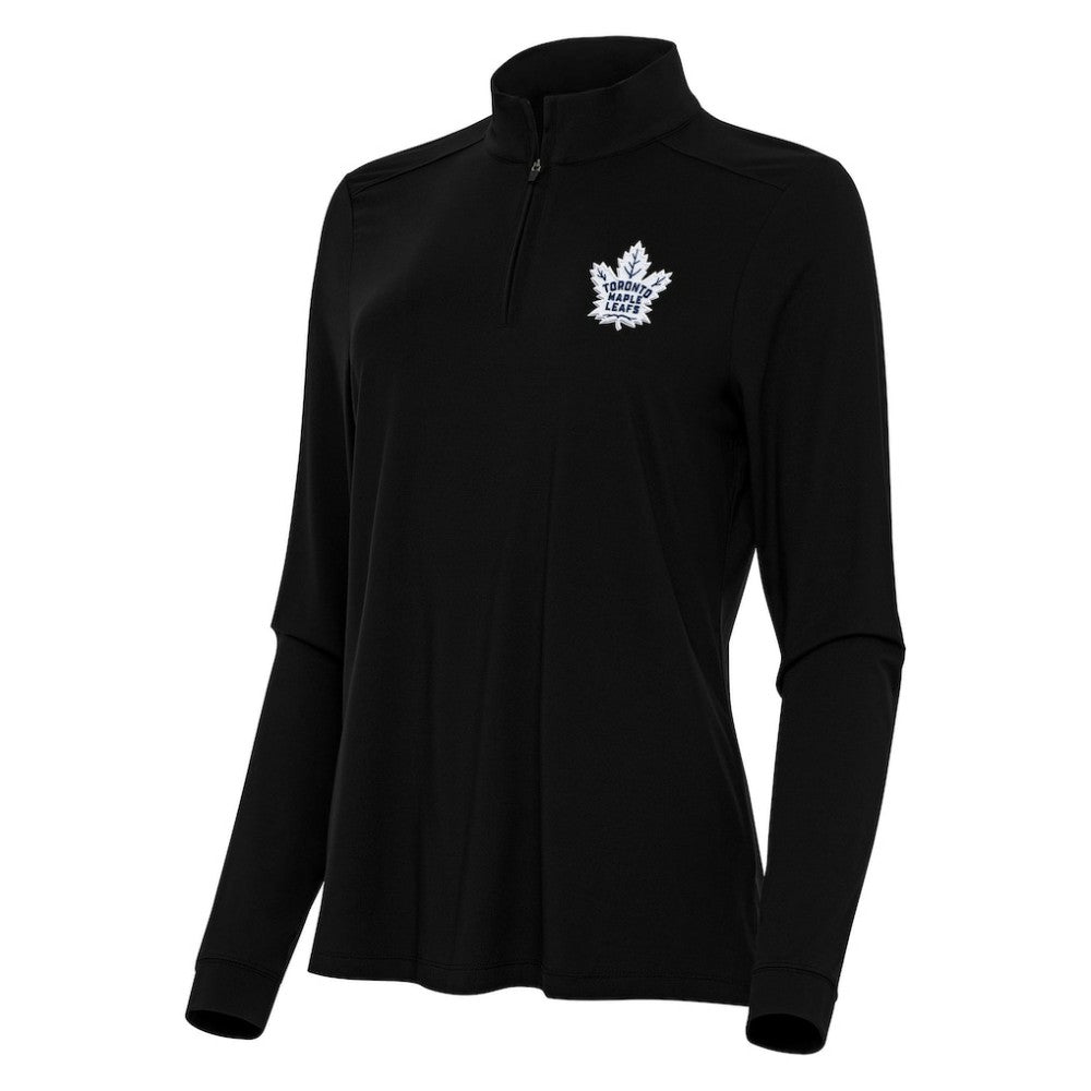 Toronto Maple Leafs Antigua Women's Intent Quarter-Zip Top - Black - NHL 202260121