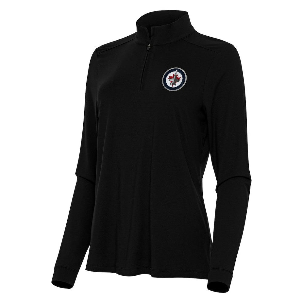 Winnipeg Jets Antigua Women's Intent Quarter-Zip Top - Black - NHL 202260135