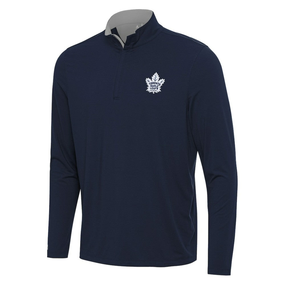 Toronto Maple Leafs Antigua Content Quarter-Zip Pullover Top - Navy/Gray - NHL 202260223