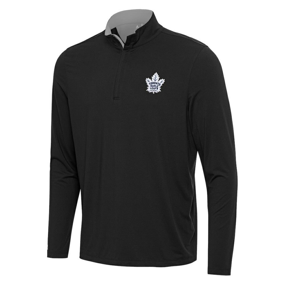 Toronto Maple Leafs Antigua Content Quarter-Zip Pullover Top - Black/Gray - NHL 202260224